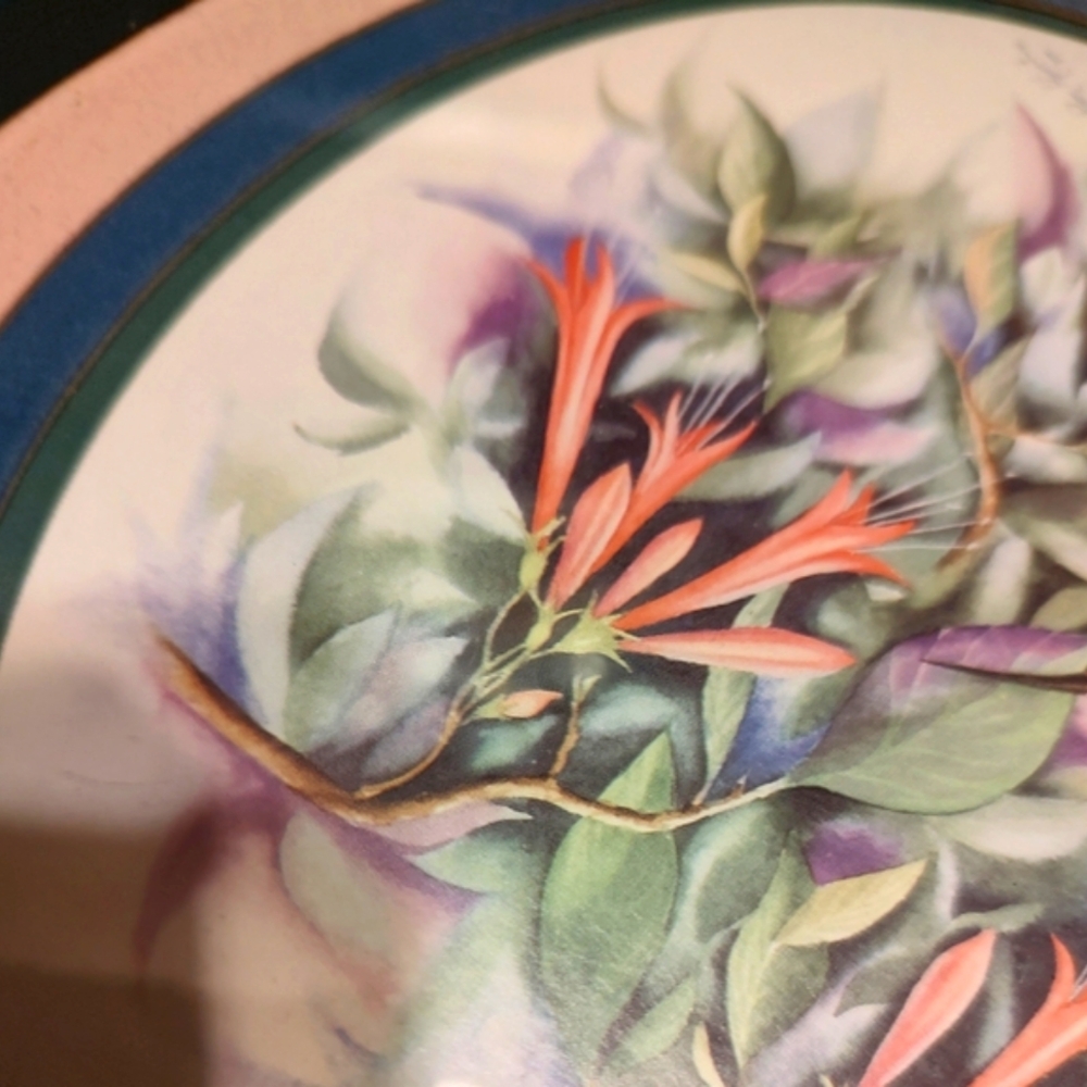 🌿🌷🌿 Beautiful Vtg 1994 Signed Watercolor Print Hummingbird Floral Picture Set - Picture 11 of 16